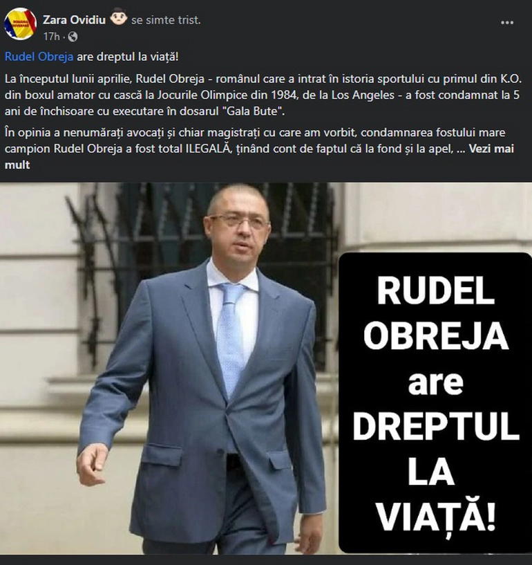 Obreja: “Vreau să trăiesc!”