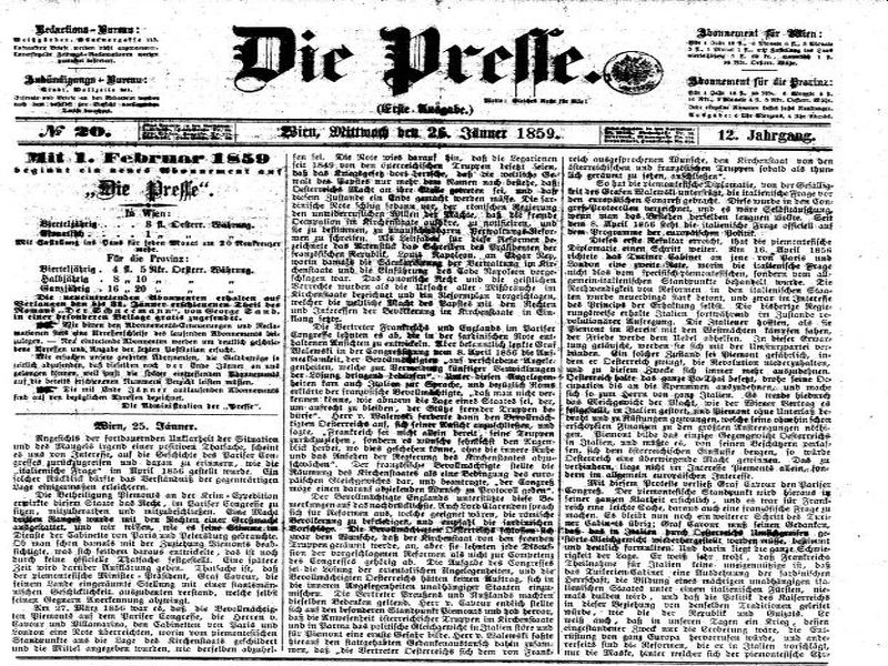 Cum a fost reflectată Unirea Principatelor Române în presa austriacă din 1859