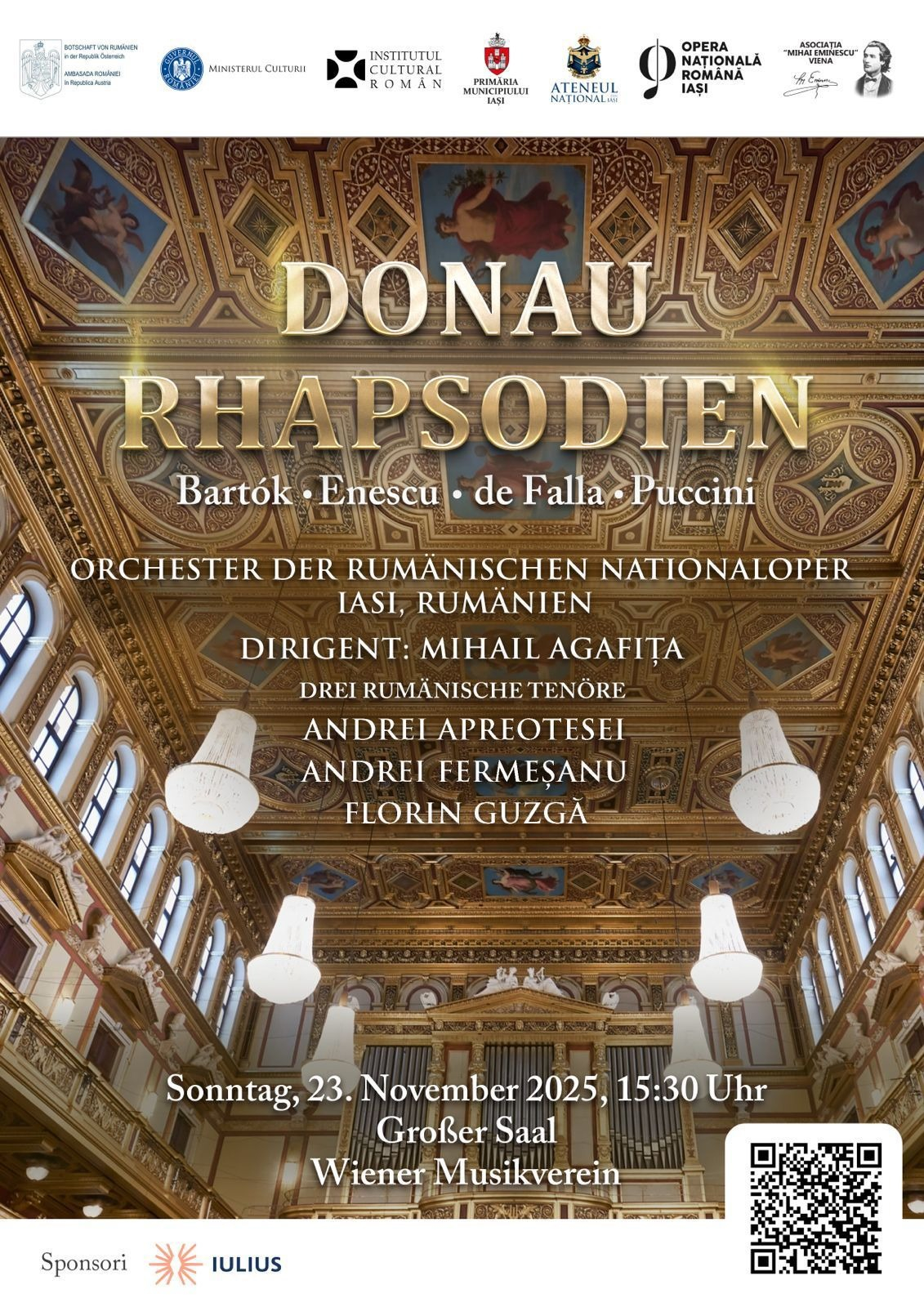 Sărbătoarea muzicii romanești în Austria. „Rapsodiile Dunării”, la Musikverein Viena, grație